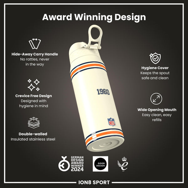 NFL x ION8 Insulated Steel Water Bottle, NFL Cowboys, 750ml (24oz)