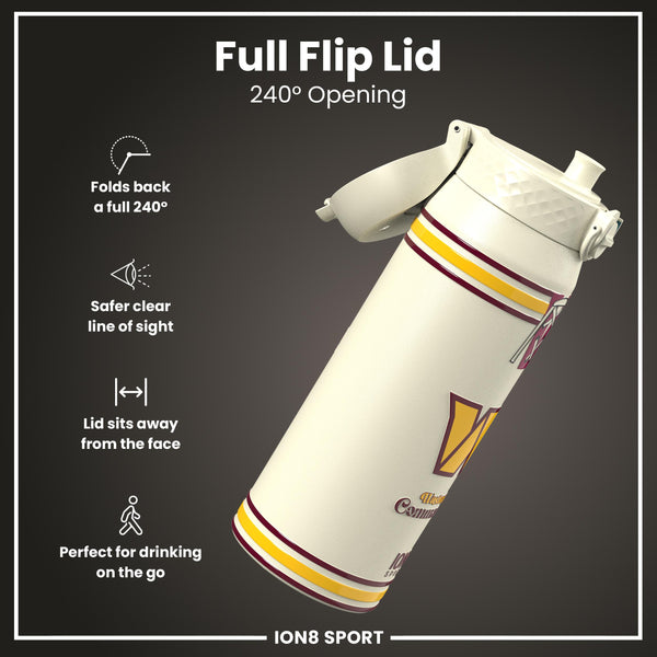 NFL x ION8 Insulated Steel Water Bottle, NFL Commanders, 750ml (24oz)