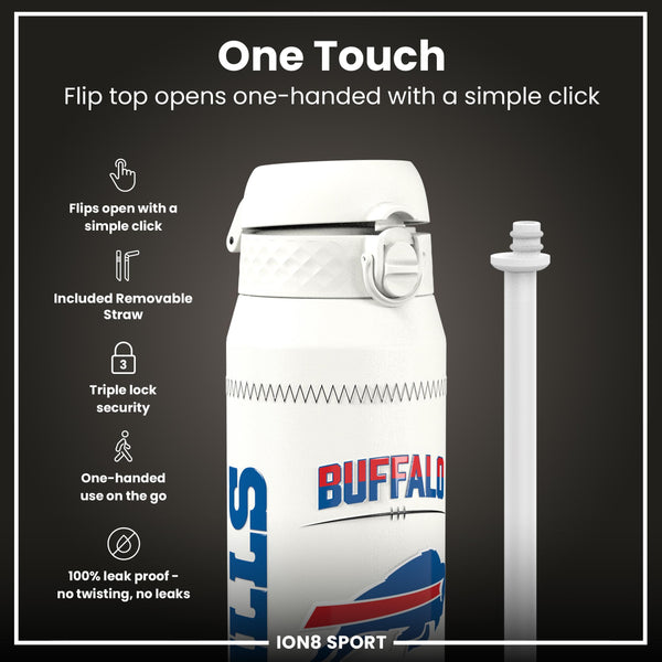 NFL x Ion8 Sports, Botella Térmica, Serie GameDay, Allen Bills, 750ml (24oz)