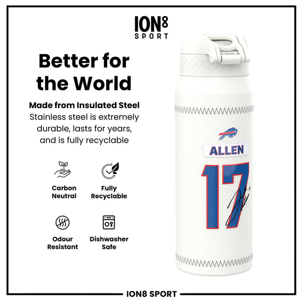 NFL x Ion8 Sports, Botella Térmica, Serie GameDay, Allen Bills, 750ml (24oz)