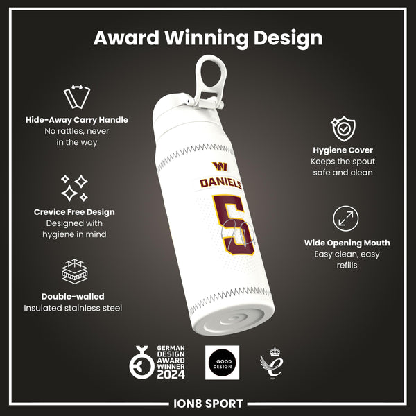 NFL x Ion8 Sports, Botella Térmica, Serie GameDay, Daniels Commanders, 750ml (24oz)