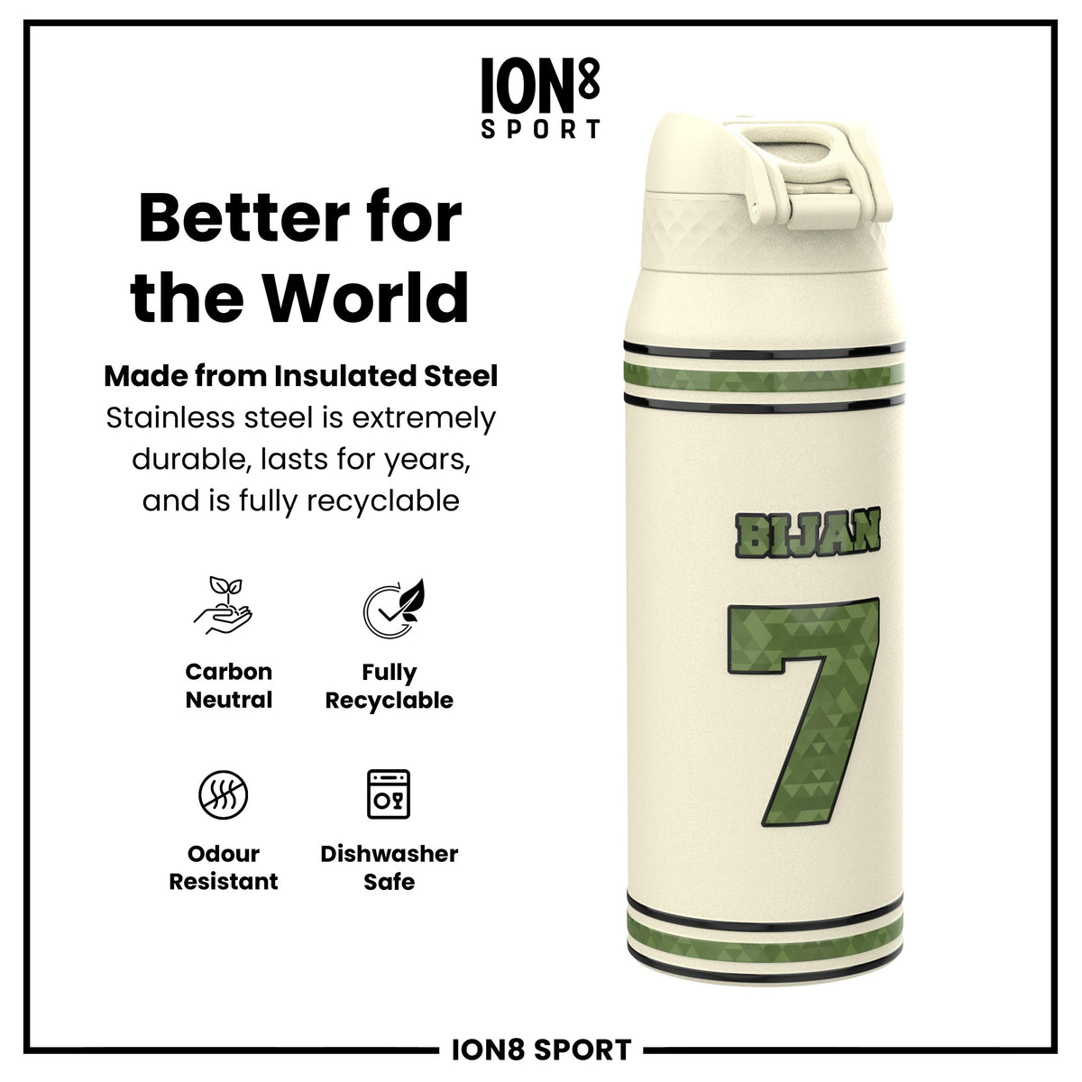 NFL x Ion8 Sports, Botella Térmica, Serie Icon, Bijan Robinson, 750ml (24oz)