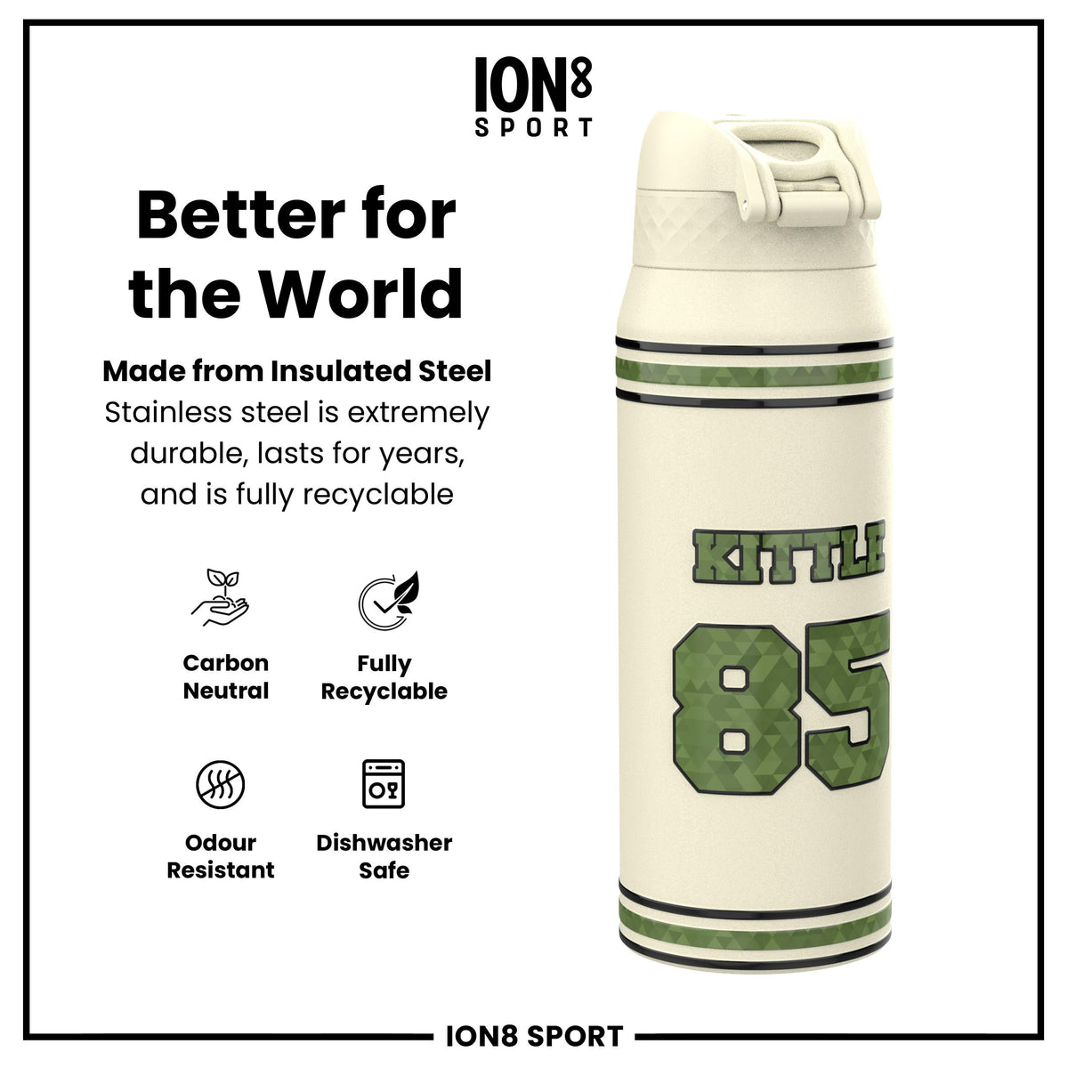 NFL x Ion8 Sports, Insulated Bottle, Icon Series, George Kittle, 750ml (24oz)