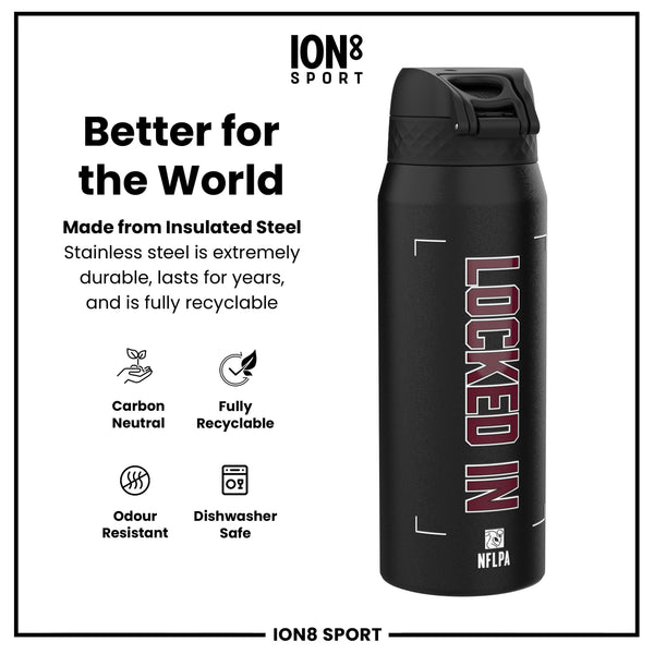 NFL x Ion8 Sports, Botella Térmica, Serie Bloqueado, Jayden Daniels, 750ml (24oz)