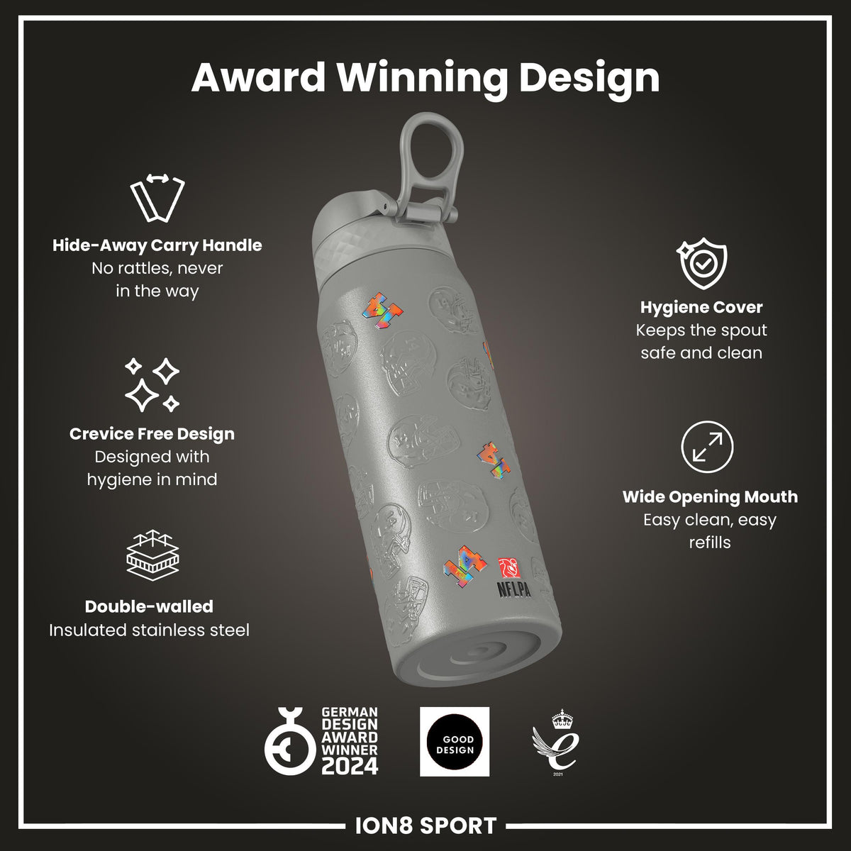 NFL x Ion8 Sports, Insulated Bottle, Signature Series, Amon-Ra, 750ml (24oz)