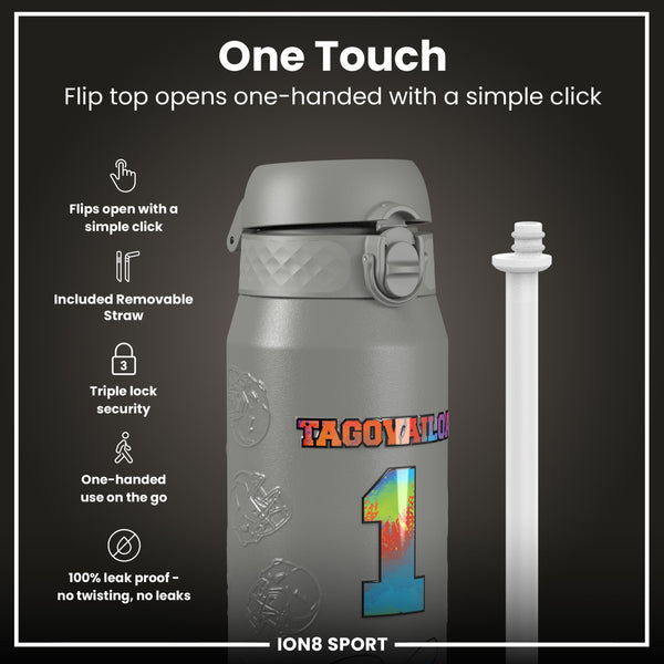NFL x Ion8 Sports, Botella Térmica, Serie Signature, Tua Tagovailoa, 750ml (24oz)