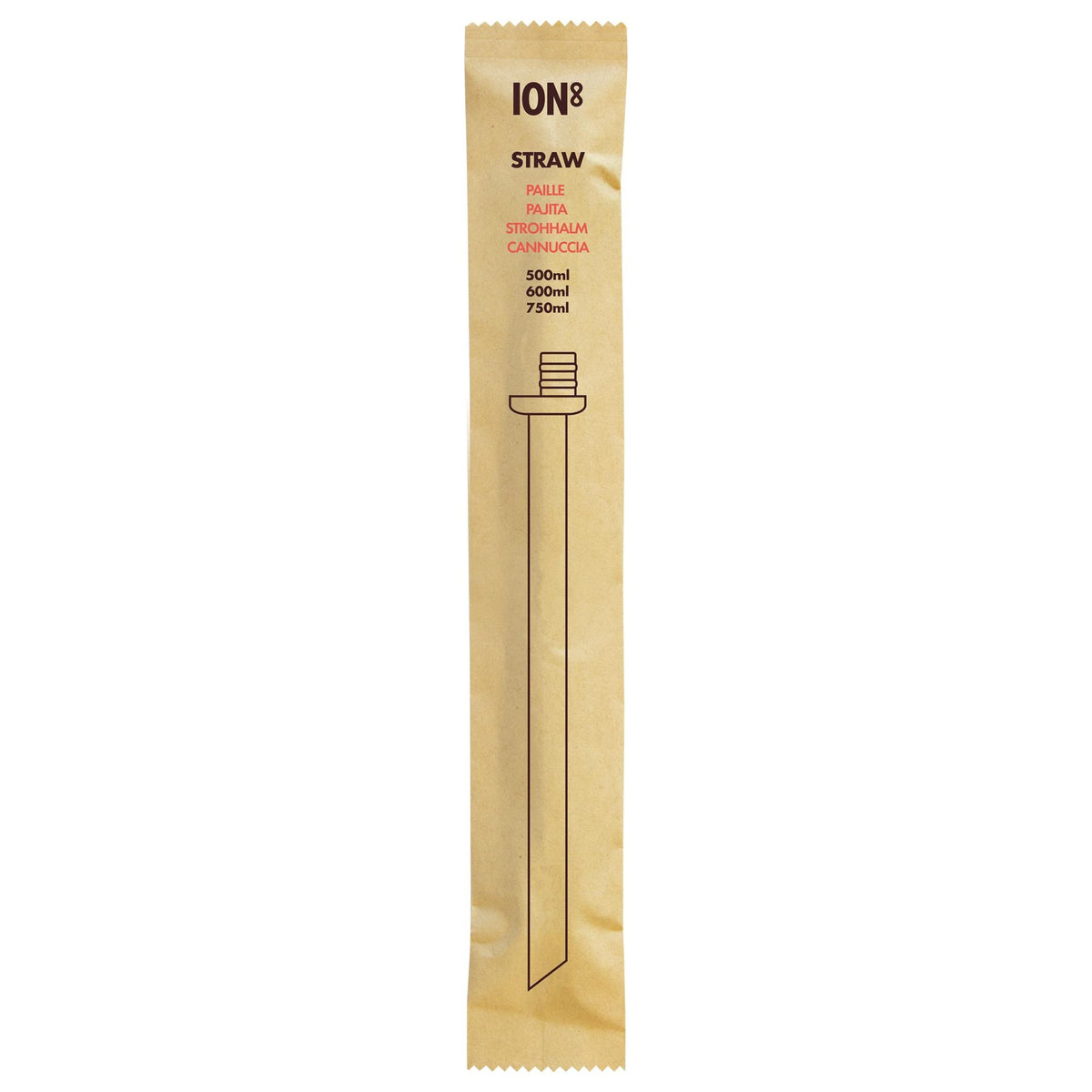 Medium/Large Straw for 500ml -750ml ION8 Bottles, Add-on Straw, Medium/Large
