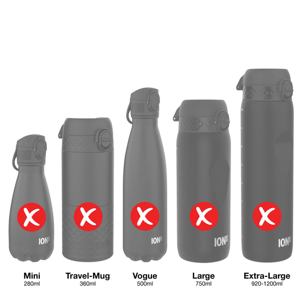 Tapa de repuesto antifugas para botella de agua, negra, pequeña / mediana