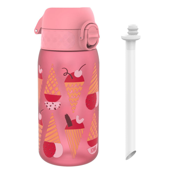 Botella de agua infantil con pajita, Recyclon, helados, 350ml