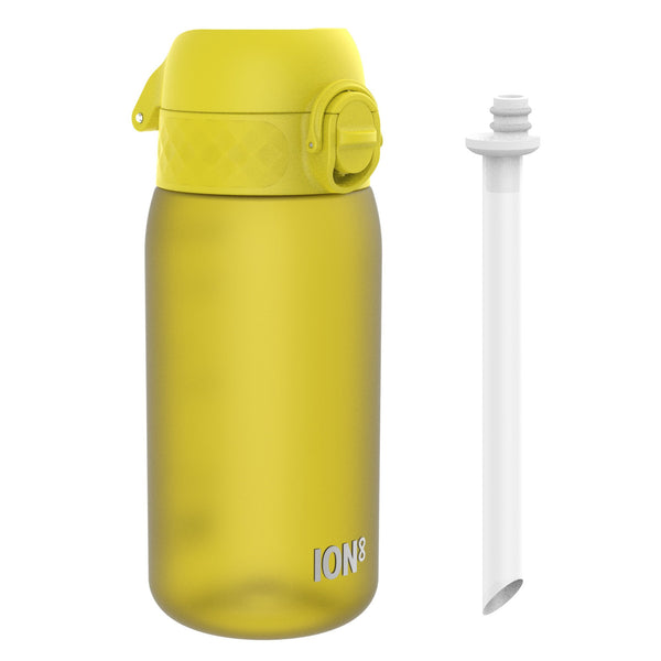 Botella de agua infantil con pajita, Recyclon, amarillo, 350 ml