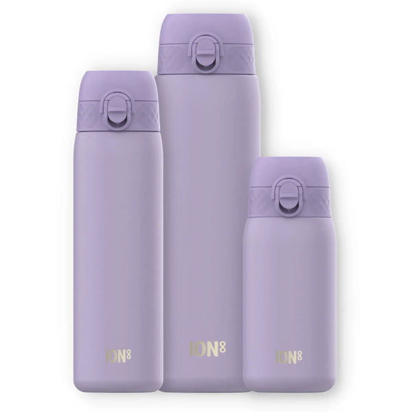ION8, Paquete de tres botellas de acero ligeras, Morado Claro