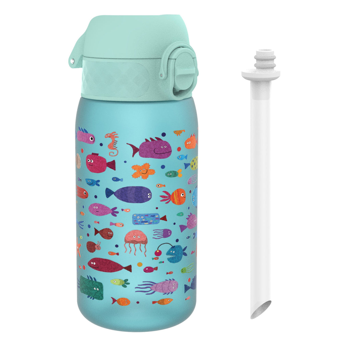 Kids Botella de agua With Straw, Recyclon, Fish, 350ml