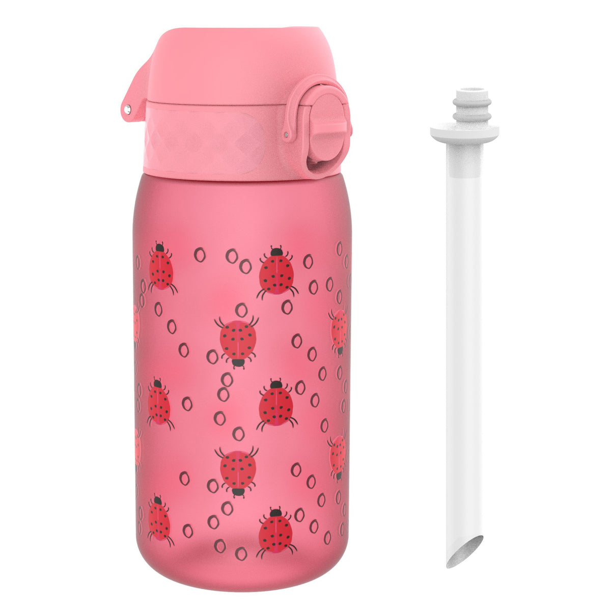 Botella de agua infantil con pajita, Recyclon, Mariquitas, 350ml