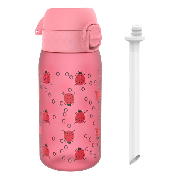 Botella de agua infantil con pajita, Recyclon, Mariquitas, 350ml