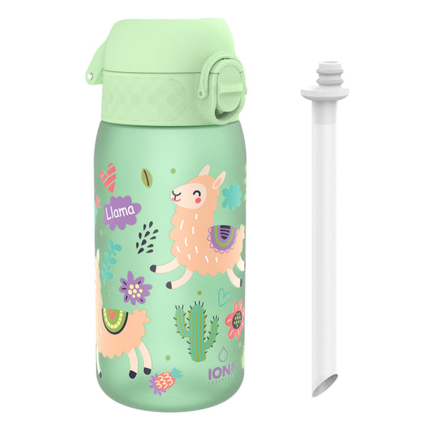 Botella de agua infantil con pajita, Recyclon, Llamas, 350ml