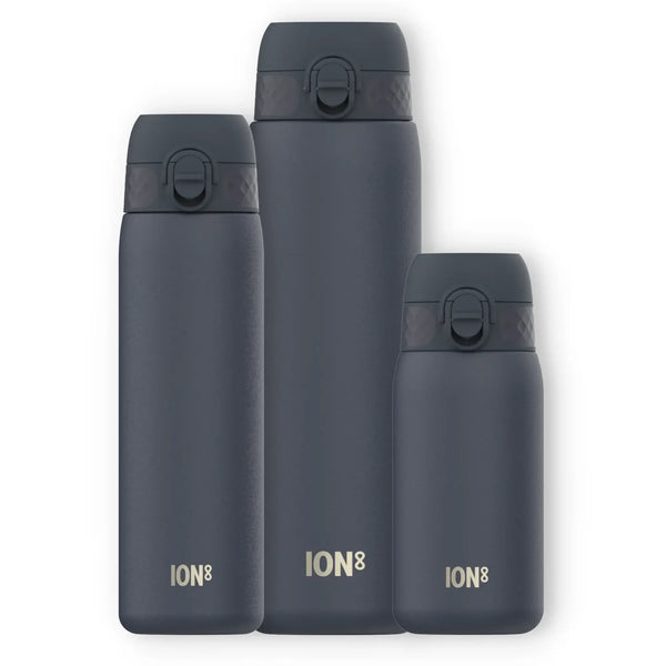 ION8, Paquete de tres botellas de acero ligeras, azul ceniza