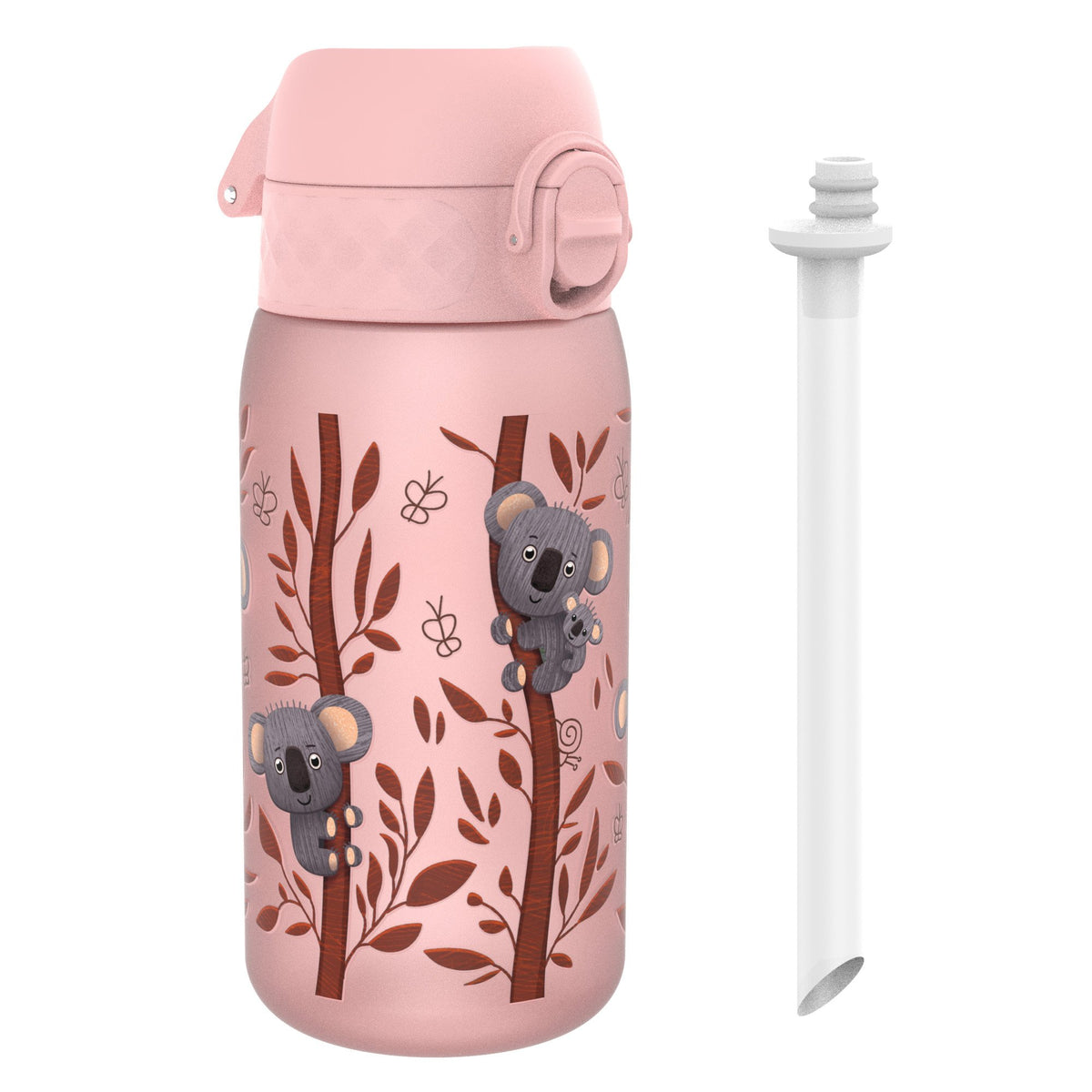 Botella de agua para niños con pajita, Recyclon, Koalas, 350ml