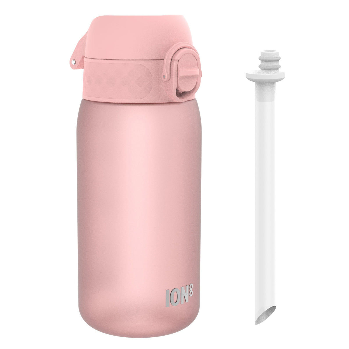 Botella de agua infantil con pajita, Recyclon, cuarzo rosa, 350ml