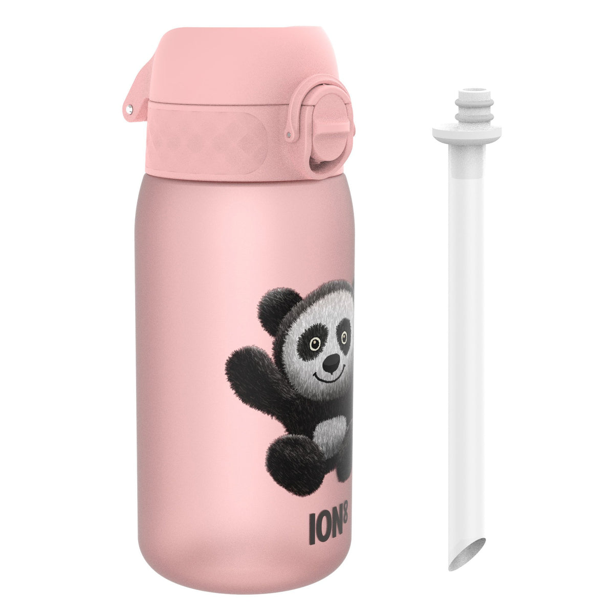 Botella de agua infantil con pajita, Recyclon, Pandas, 350ml