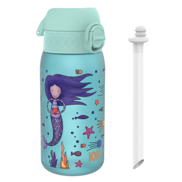 Botella de agua infantil con pajita, Recyclon, Sirena, 350ml