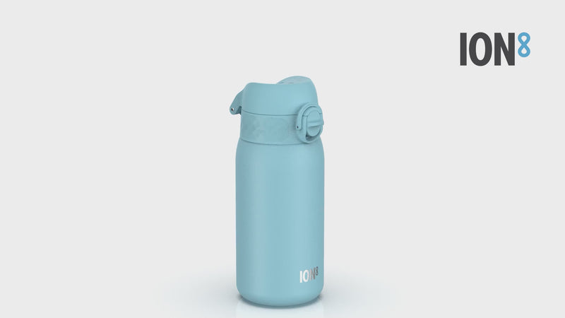 360 Video View of Ion8 Leak Proof Kids Water Bottle, Stainless Steel, Alaskan Blue, 400ml (13oz)