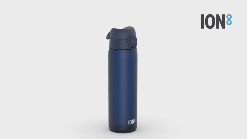 360 Video View of Ion8 Leak Proof Slim Water Bottle, BPA Free, Navy, 600ml (20oz)