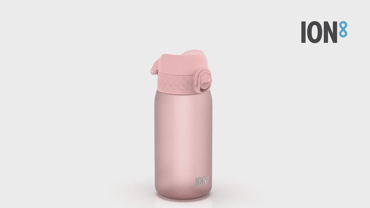 360 Video View of Ion8 Leak Proof Kids Water Bottle, BPA Free, Rose Quartz, 400ml (13oz)
