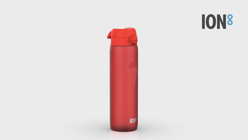 360 Video View of Ion8 Leak Proof 1 litre Water Bottle, BPA Free, Red, 1100ml (36oz)